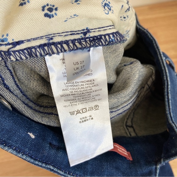 Pilcro Anthropologie Womens Blue Denim The Pier Relaxed Trouser Jeans Size 27 - Picture 13 of 16